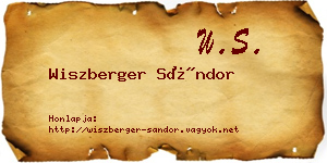 Wiszberger Sándor névjegykártya
